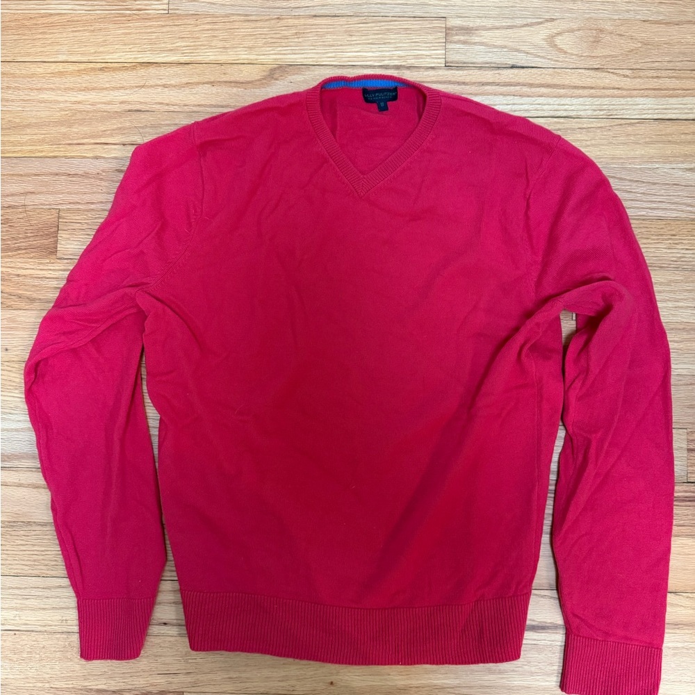 Lilly Pulitzer Vibrant Red V-Neck Sweater